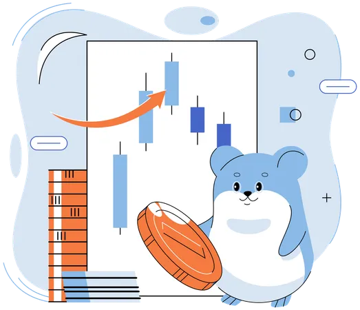 Hamster doing trading  Illustration