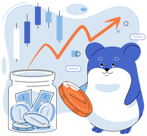 Hamster doing trading  Illustration