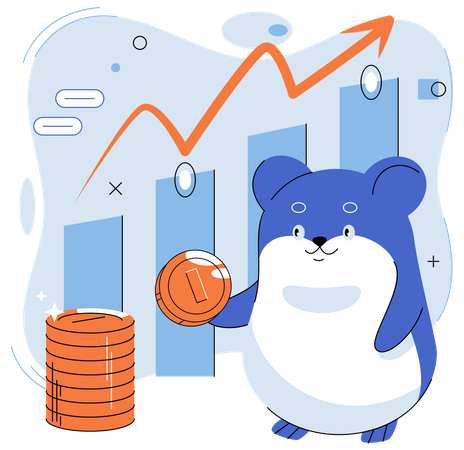 Hamster doing trading  Illustration