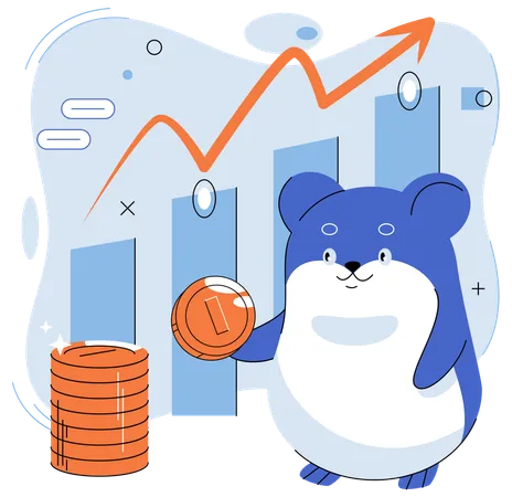 Hamster doing trading  Illustration