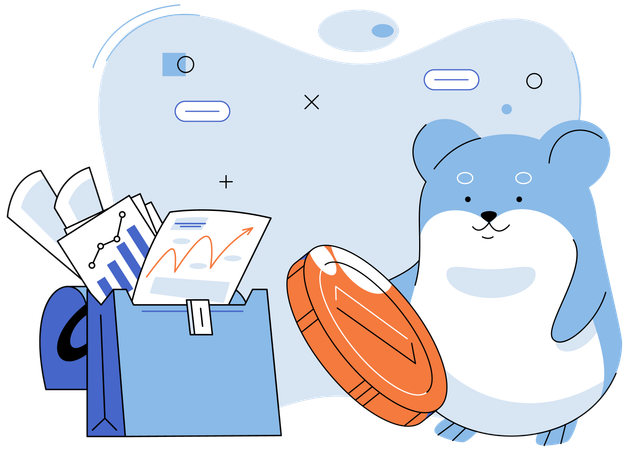 Hamster faisant du commerce  Illustration