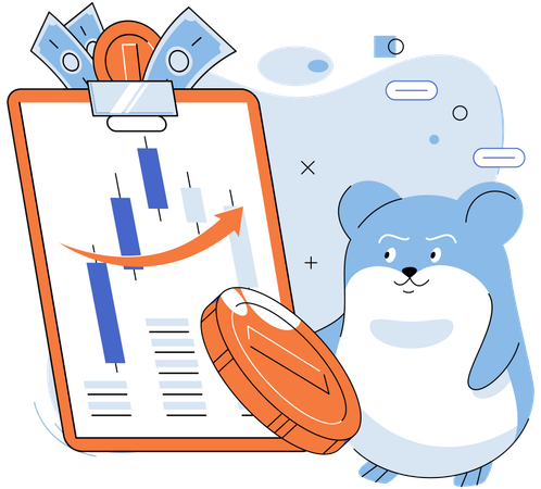 Hamster faisant du commerce  Illustration