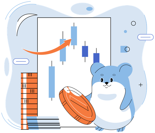 Hamster faisant du commerce  Illustration