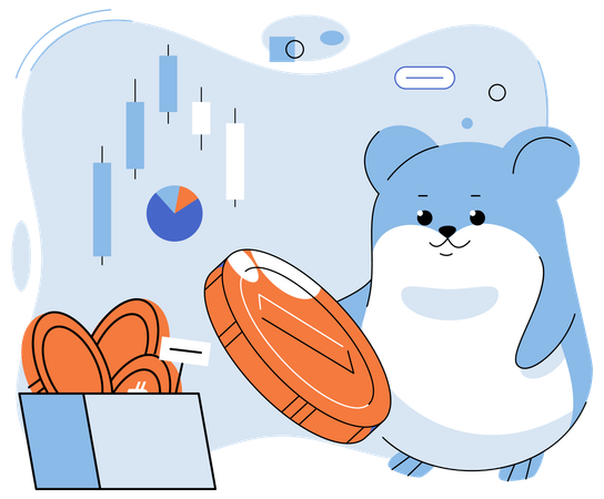 Hamster haciendo trading  Ilustración