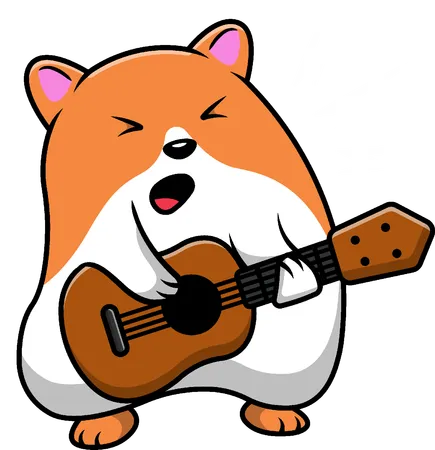 Hamster jouant de la guitare  Illustration