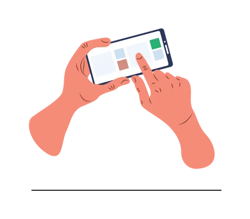 Hand mit Smartphone  Illustration