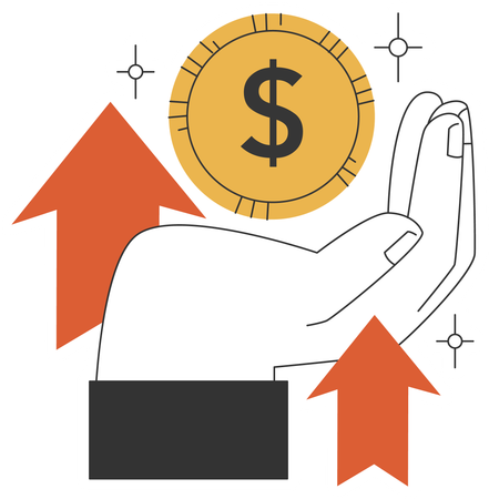 Hand carrying dollar  Illustration