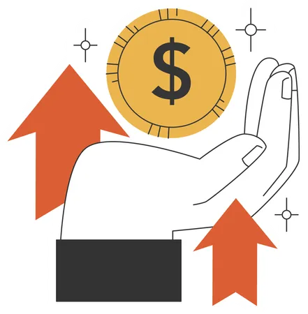 Hand carrying dollar  Illustration