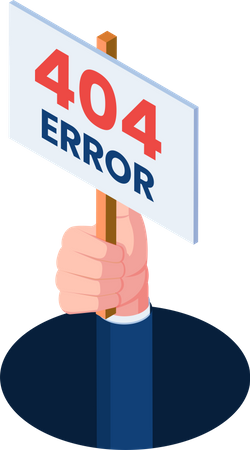 Hand Come Out With 404 Error Illustration