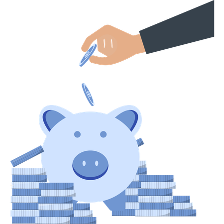 Hand Dropping Money Financial Planning Investment  Illustration