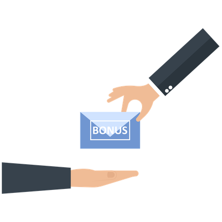 Hand geben Bonus Umschlag Belohnung  Illustration