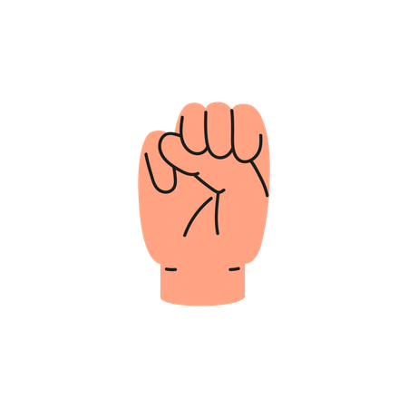 Hand gesture with thumb inside  Illustration