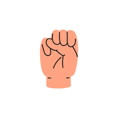 Hand gesture with thumb inside  Illustration