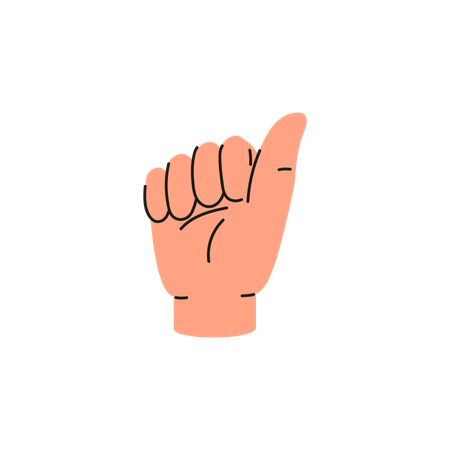 Hand gesture with thumb to side  Illustration