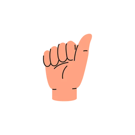 Hand gesture with thumb to side  Illustration