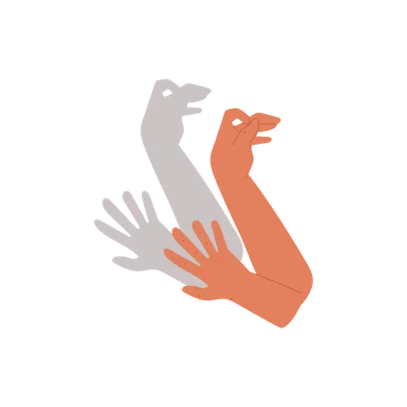 Hand gestures showing bird  Illustration