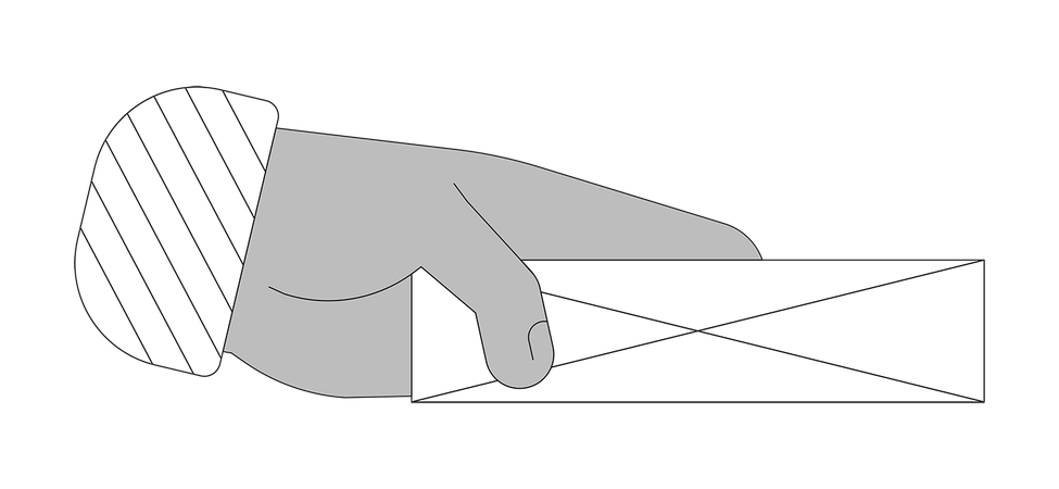 닫힌 봉투를 주는 손  일러스트레이션