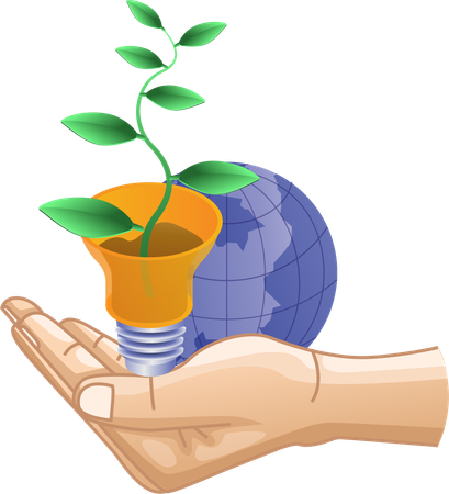 Hand giving eco green idea for earth  Illustration