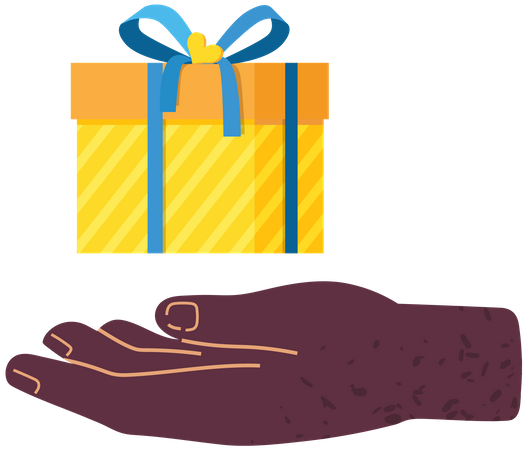 Hand giving gift Illustration
