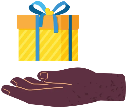 Hand giving gift Illustration