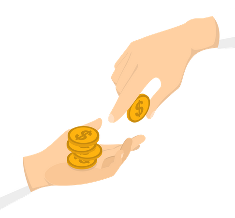 Hand giving money  Illustration