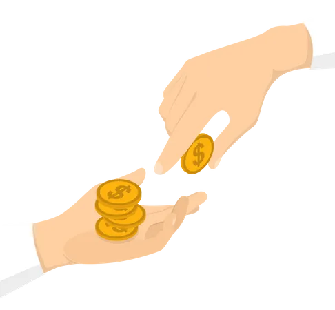 Hand giving money  Illustration