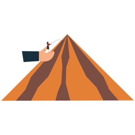 Hand guidance in business career  Illustration