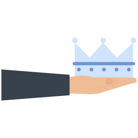 Hand hält eine Krone  Illustration