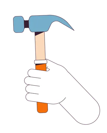 Hand hält Hammer  Illustration