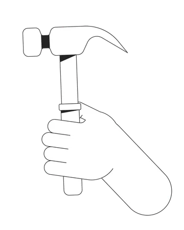 Hand hält Hammer  Illustration