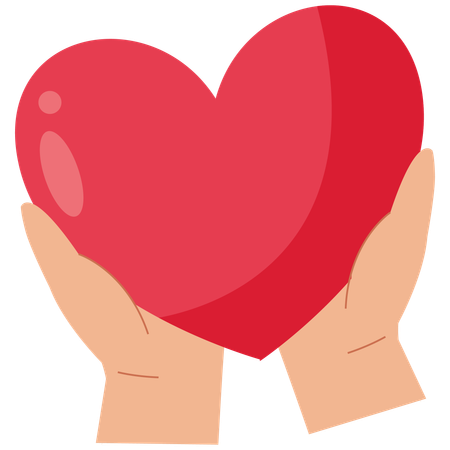 Hand hält Herz  Illustration