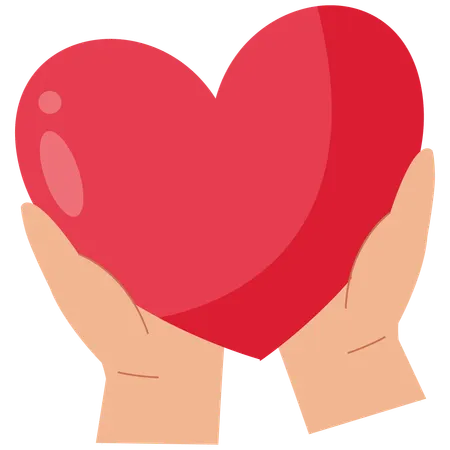 Hand hält Herz  Illustration