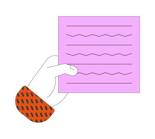 Hand hält Papier  Illustration