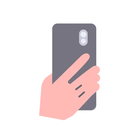 Hand hält Smartphone  Illustration