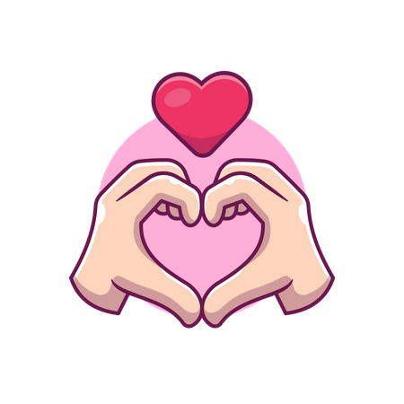 Hand heart gesture  Illustration