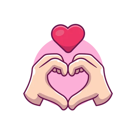 Hand heart gesture  Illustration