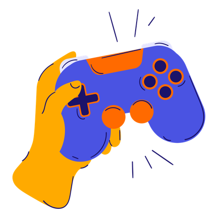 Hand Hold Gamepad  Illustration