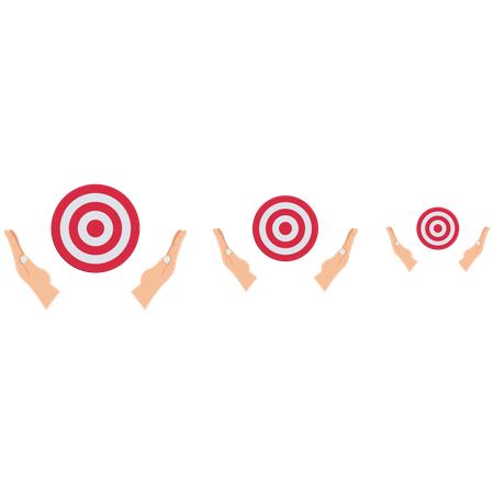 Hand holding a target sign  Illustration