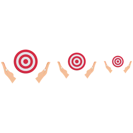 Hand holding a target sign  Illustration