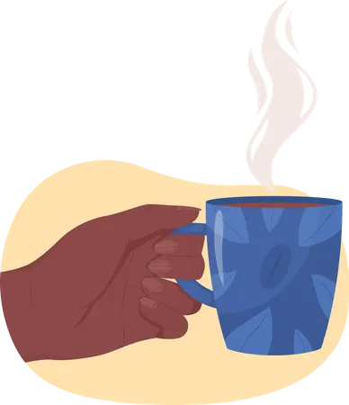 Hand holding an aromatic beverage Illustration