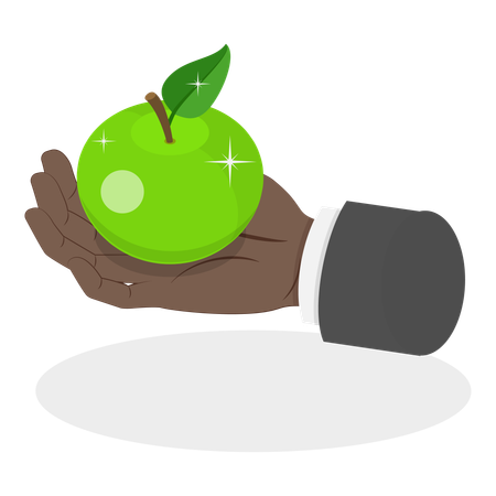 Hand holding apple  Illustration
