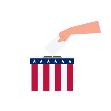 Hand Holding Ballot for Patriotic Civic Participation  Illustration