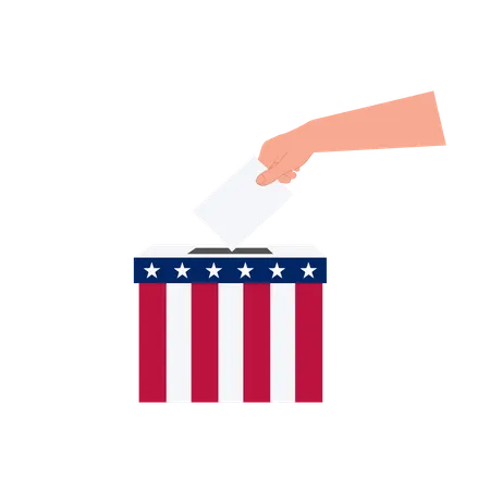 Hand Holding Ballot for Patriotic Civic Participation  Illustration