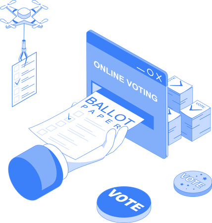 Hand holding ballot paper  Illustration