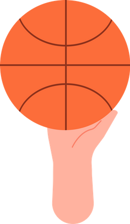Hand holding basketball ball  Illustration