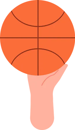 Hand holding basketball ball  Illustration