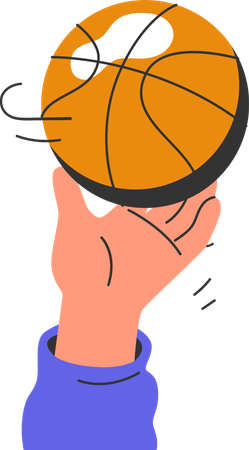 Hand holding basketball  Illustration