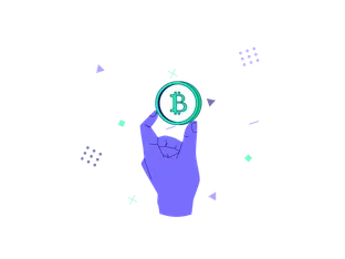 Hand holding bitcoin