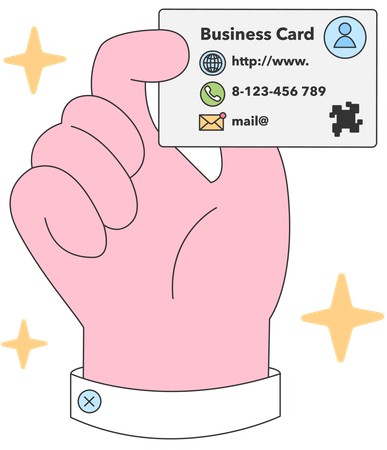 Hand holding business card  イラスト