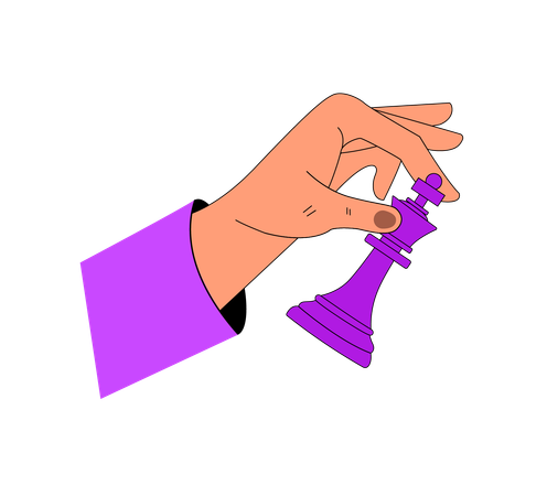 Hand Holding Chess King Piece  Illustration